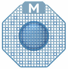 Scented Enzyme Urinal Screens Kiwi Grapefruit + Plastic Cover - Blue x 10 Screens per Box MPH28803