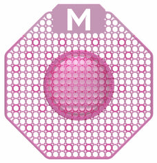 Scented Enzyme Urinal Screens Mango + Plastic Cover - Pink x 10 Screens per Box MPH28806