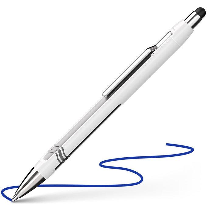 Schneider Epsilon Touch Extra Broad Ballpoint Pen White/Silver Barrel - Blue Ink CXS138701