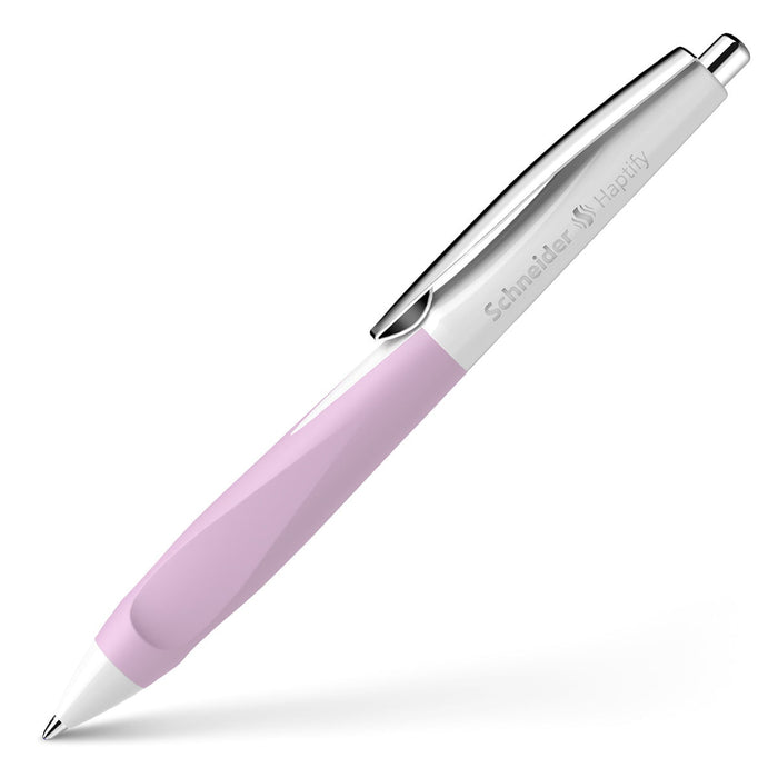 Schneider Haptify Ballpoint Pen, Medium, Blue Ink, White/Lilac CX1001784