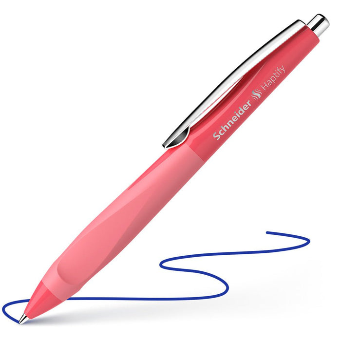 Schneider Haptify Retractable SuperGrip Ballpoint Pen, Coral CXS135332