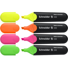 Schneider Highlighter Job Assorted Colours, Wallet of 4 Pieces CXS1500