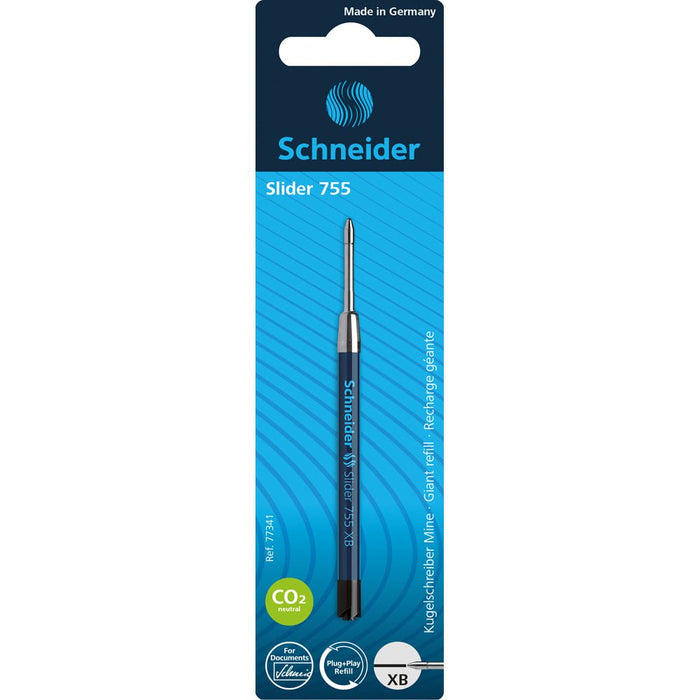 Schneider Pen Refill Ballpoint 755 Extra Broad Black, Fits Parker CXS77341