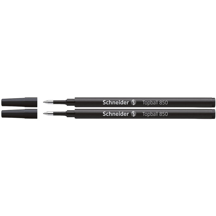 Schneider Pen Refill Rollerball 850 0.5mm Black, 2 Pack, Fits Topball 811 CXS77240