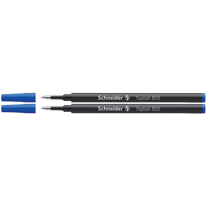 Schneider Pen Refill Rollerball 850 0.5mm Blue, 2 Pack, Fits Topball 811 CXS77241