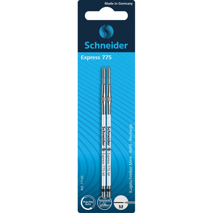 Schneider Refill 775 Medium Black Blister, 2 Pack CXS77120