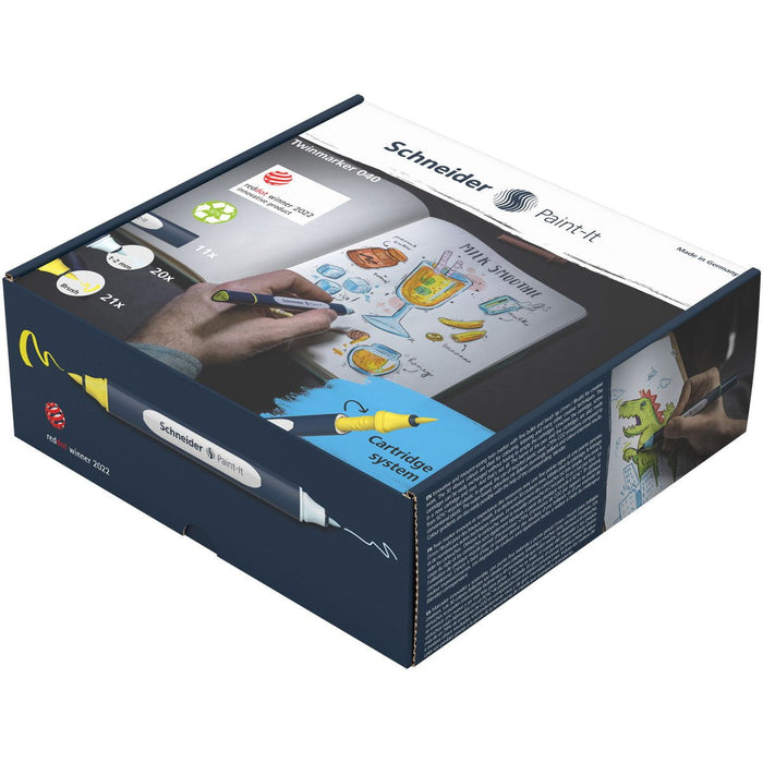 Schneider Twinmarker Paint-It 040 Brush + Round Complete Set V1, 52 pieces, Assorted Colours CXSML04010902