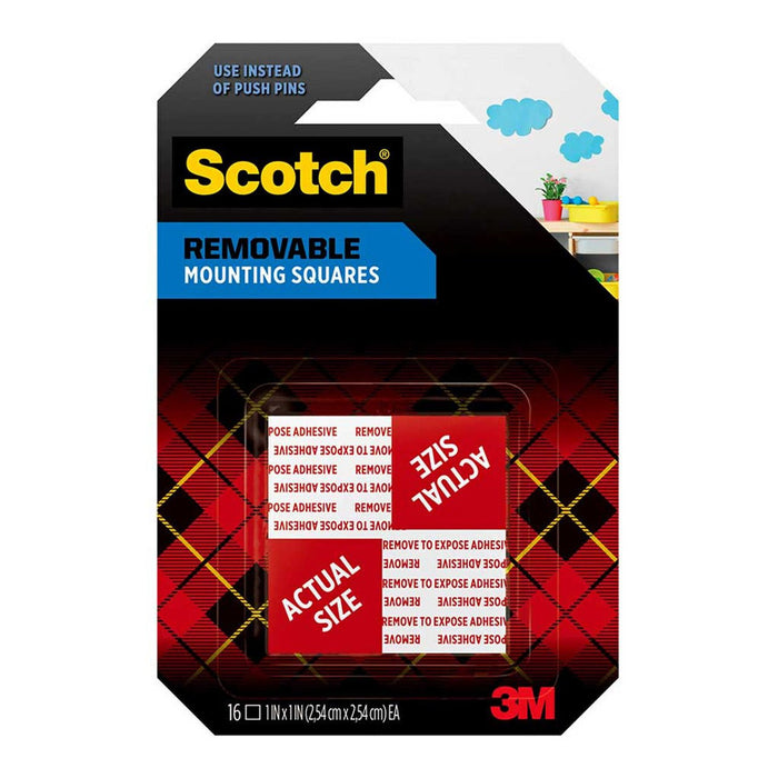 Scotch 108 Double Sided Mounting Squares 25mm x 25mm x 16's Pack FP10690