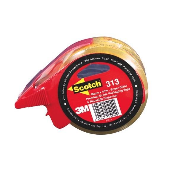 Scotch 313 Super Clear Sealing Tape 48mm x 50mt With Dispenser FP10929