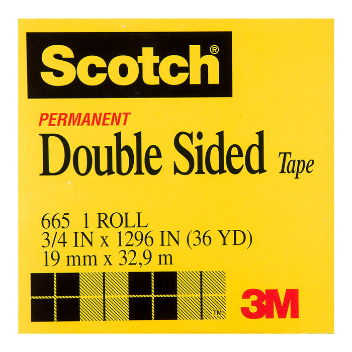 Scotch 665 Double Sided Tape 19mm x 33m FP10180