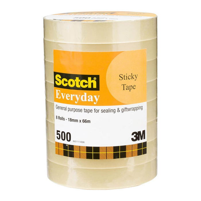 Scotch Everyday Tape 500 18mmx66m, Pack of 8 FP10985