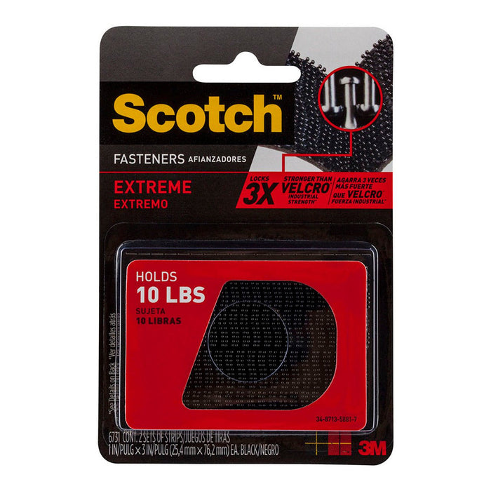 Scotch Fastener Extreme RF6731 Black 25x76mm, Pack of 2 Sets FP10696