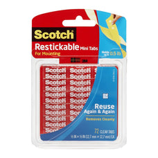 Scotch Restickable Mounting Tabs R103 13x13mm, Pack of 72 FP10820
