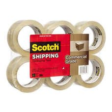 Scotch Shipping Tape 3750-6 48mmx50m Clear, Pack of 6 FP10160
