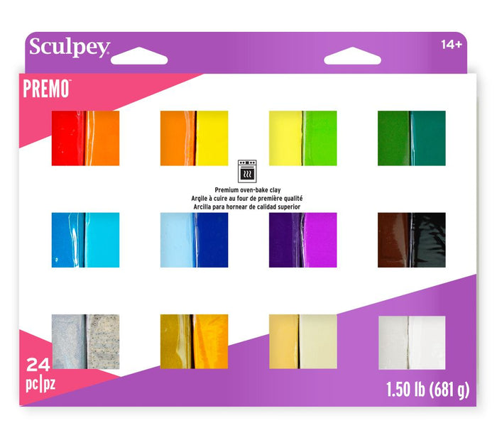 Sculpey Premo Accents Polymer Clay Colour Sampler Pack of 24 JA0408444