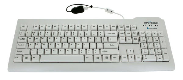 SILVER SEAL Antimicrobial Washable Keyboard - Dishwasher Safe, IP68 Waterproof, UK Layout, 105 Keys