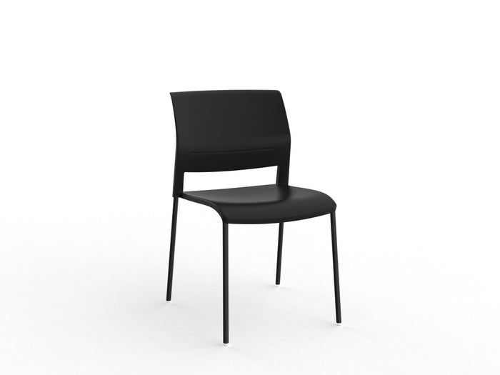 Knight's Game 4-Leg Conference Chair, Black Powdercoated Frame (Choice of Shell Colour)