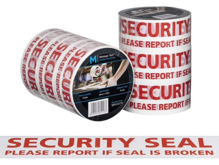 SECURITY SEAL Printed Tape 48mm x 100mt x 36 Rolls MPH13173