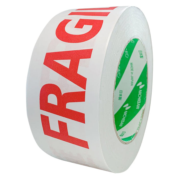 Sellotape Kraft Paper Tape with FRAGILE Handle With Care Printed, White, 50mm x 50mt CX909025
