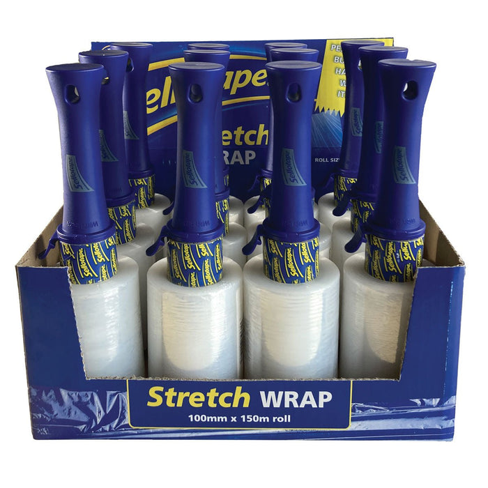 Sellotape Stretch Wrap 100mmx150m on Handle CX907082