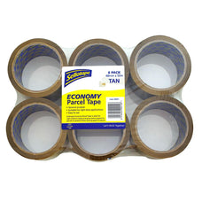 Sellotape Tan Parcel Tape 48mm x 50mt x 6's Pack CX400001