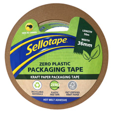 Sellotape Zero Plastic Kraft Paper Packaging Tape 36mm x 50mt CX909145