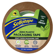 Sellotape Zero Plastic Kraft Paper Packaging Tape 48mm x 50mt CX909146