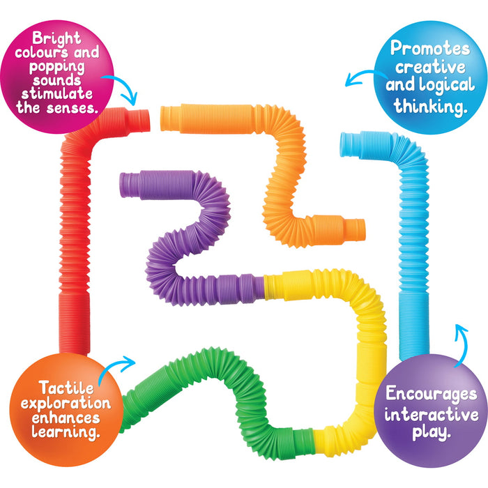 Sensory Sprouts Rainbow Pull Pipes Set of 6 CX1002931
