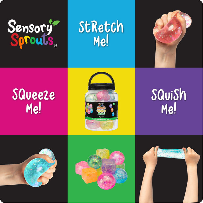 Sensory Sprouts Stretch & Sparkle Shapes, Jar of 12 CX1002926