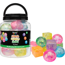 Sensory Sprouts Stretch & Sparkle Shapes, Jar of 12 CX1002926