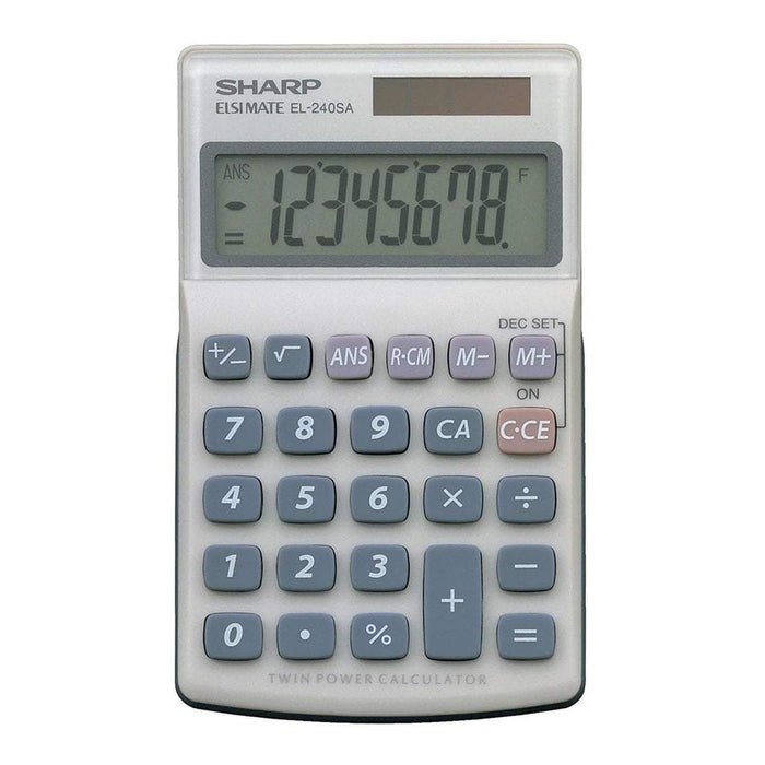 Sharp EL-240SAB Dual Power Pocket Calculator FPEL240SAB