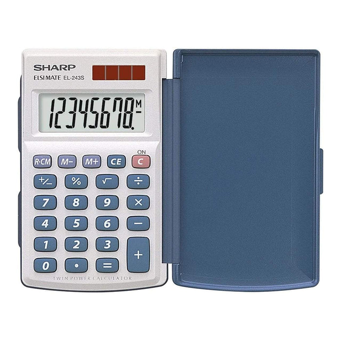 Sharp EL-243SB Dual Power Pocket Calculator with Cover FPEL243SB
