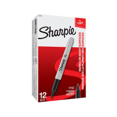 Sharpie Fine Permanent Marker Pen, Black, Pack of 12 CD30001