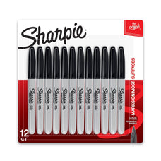 Sharpie Fine Point Permanent Marker, Black, Pack of 12 (1812419) CD1812419