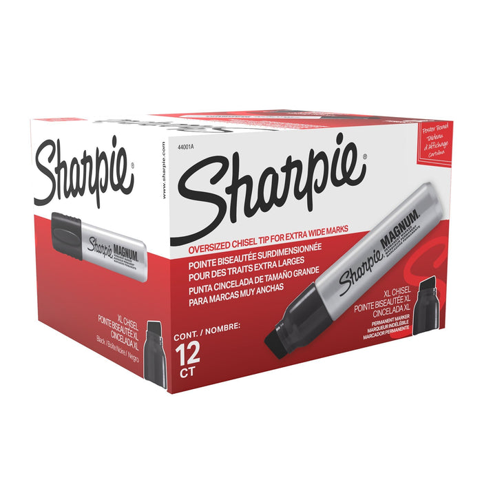 Sharpie Magnum Permanent Marker with Durable Chisel Tip 12-Pack Extra-wide Chisel Tip CD44001A