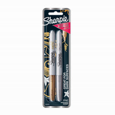 Sharpie Metallic Fine Point Permanent Marker, Pack of 2's, Gold Silver (1829202) CD1829202