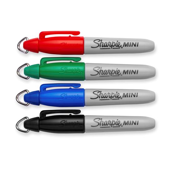 Sharpie Mini Fine Point Permanent Markers, 4-Pack, Includes 4x Colours Black, Blue, Green & Red CD35113PP