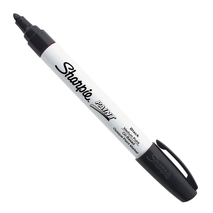 Sharpie Paint Oil-Based Medium Point Black Colour Marker Pens, Box of 12 CD35549