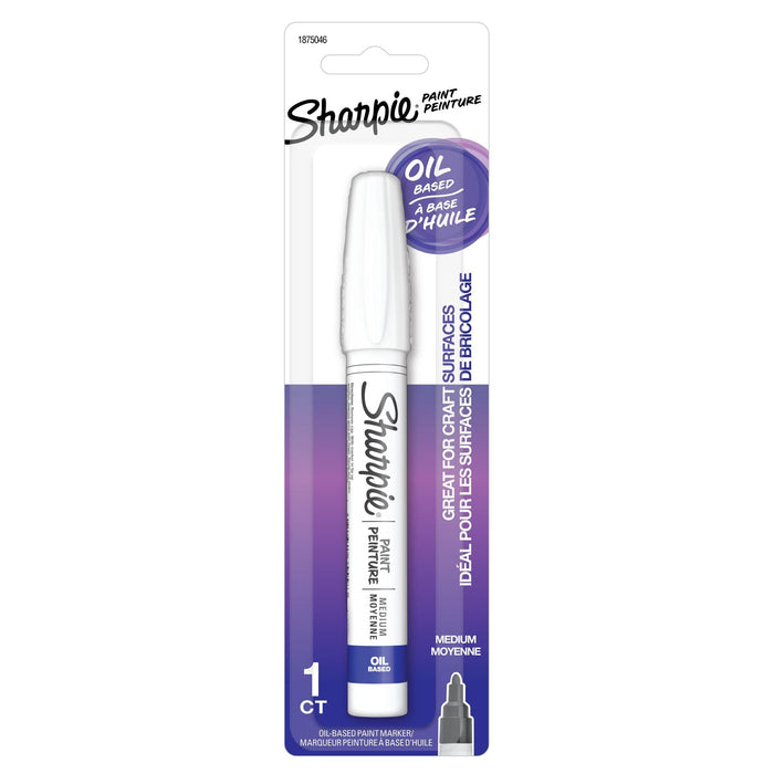 SHARPIE Paint Oil -Based Medium Point White Colour Marker Pen. Marks on Virtually any Surface Including Metal, Pottery, Wood, Rubber, Glass, Plastic & Stone. Quick Drying. Water Resist CD1875046
