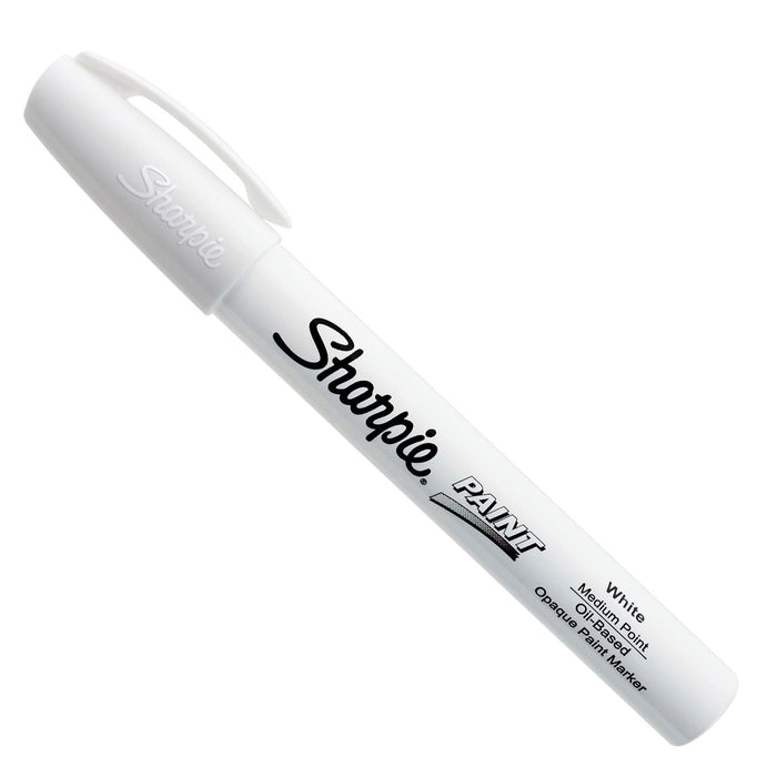 Sharpie Paint Oil-Based Medium Point White Colour Marker Pens, Box of 12 CD35558