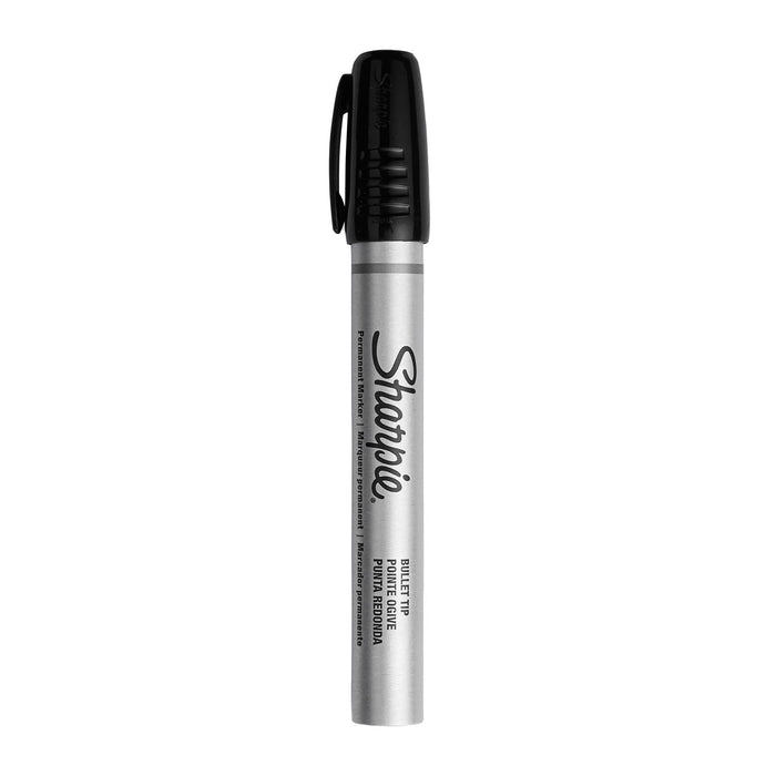 Sharpie PRO 1.5mm Bullet Nib Permanent Marker, Aluminium Barrel, Black, Pack of 12 CDS20093047