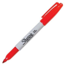 Sharpie S30052 Fine Permanent Marker Pen, Red, Pack of 12 CD30052