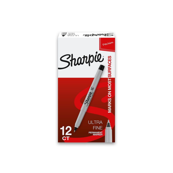 Sharpie Ultra Fine Permanent Marker, Black, Pack of 12 (S37121) CD37121