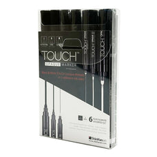 ShinHan Touch Opaque Marker Black & White Assorted Nibs 6 Pack CXSH86150032007