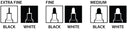 ShinHan Touch Opaque Marker Black & White, Assorted Nibs, 6's Pack CXSH86150032007