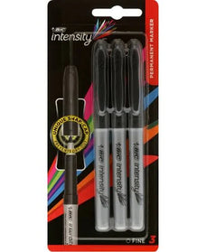 Bic Intensity Black Permanent Marker Fine Tip 3's pack