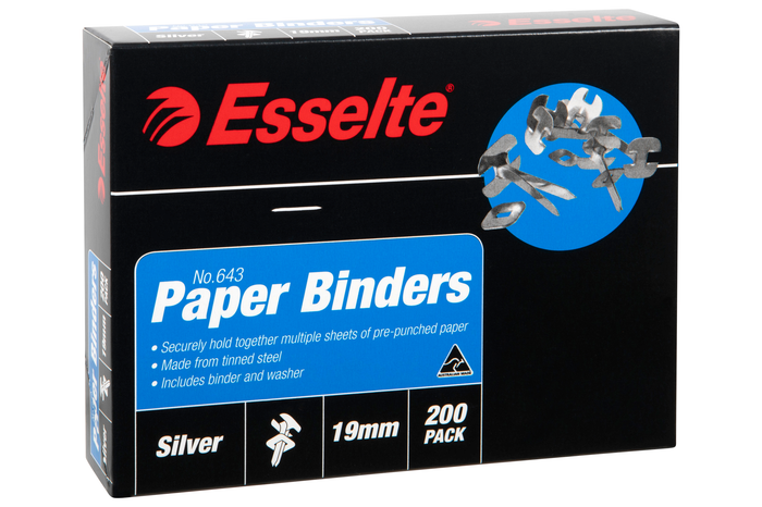 Silver Paper Fastener / Binder 19mm x 200 AO0006438