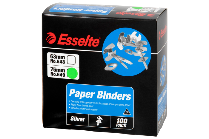 Silver Paper Fastener / Binder 75mm x 100 AO0006496