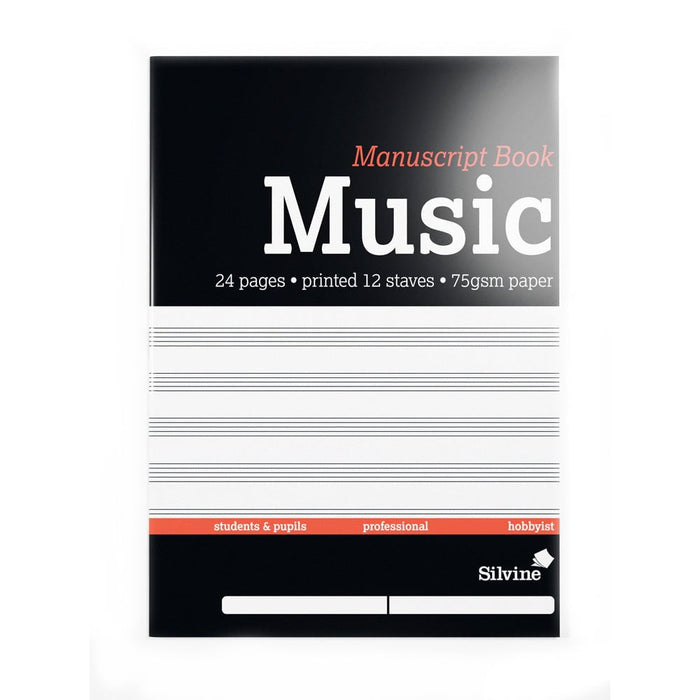 Silvine A4 24 Pages Music Manuscript Book 12 Stave CXMUS12