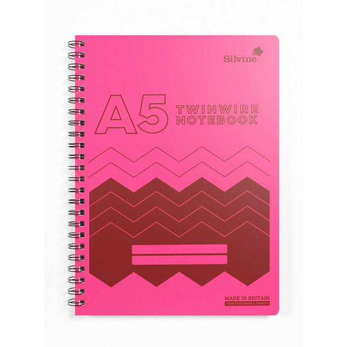 Silvine A5 160 Pages Twin Wire Bound Polyprop Cover Notebook Assorted Colours CXPOLYA5AC